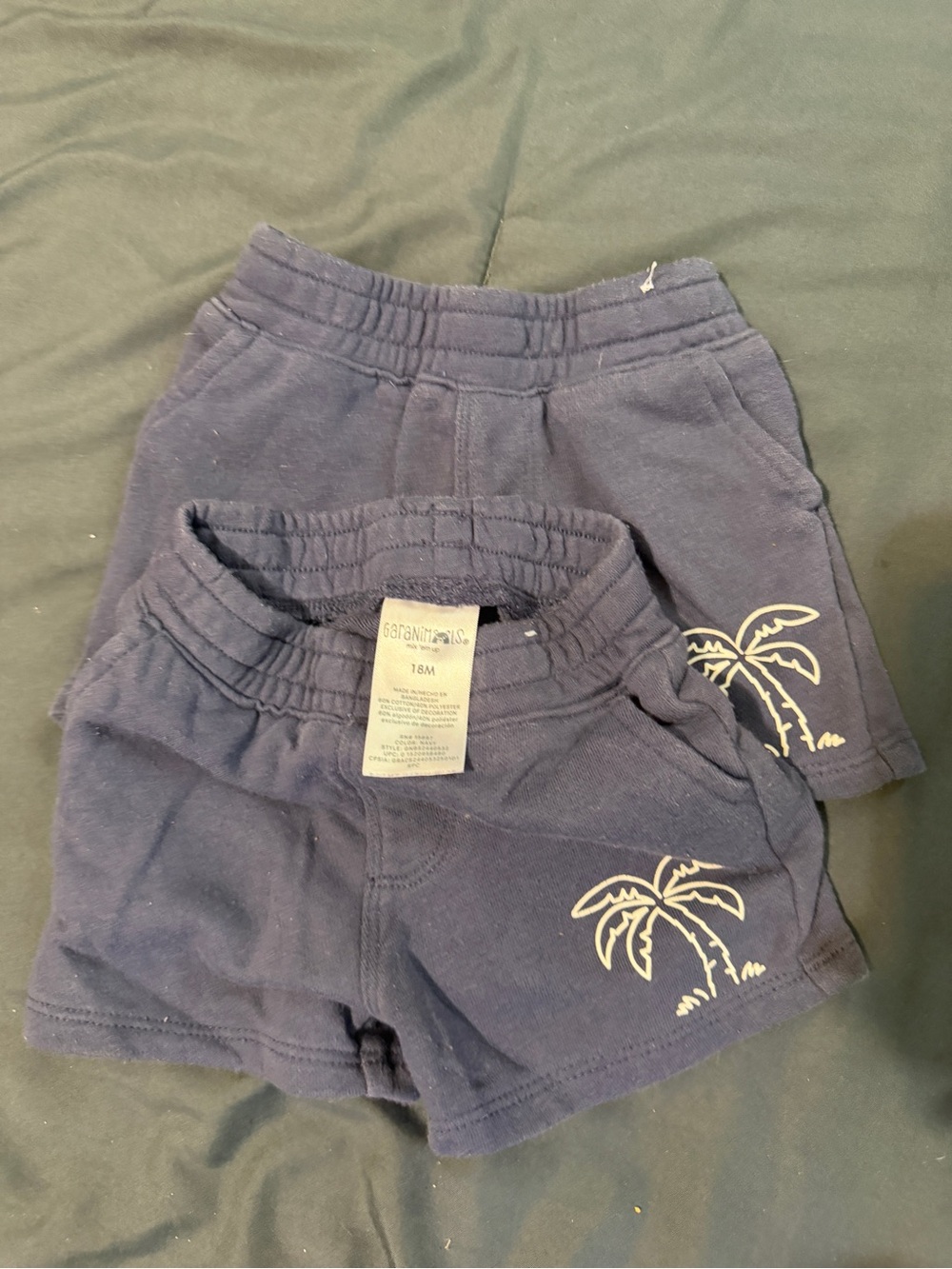 2 pairs Garanimals Navy Palm Tree Graphic Shorts
